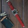 imageBarton Racing amp Rally Horween Leather Straps with Integrated Quick Release Spring Bars  Watch BandsCrimson Red Racing Style  Gunmetal Buckle