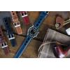 imageBarton Racing amp Rally Horween Leather Straps with Integrated Quick Release Spring Bars  Watch BandsNavy Blue Rally Style  Gunmetal Buckle