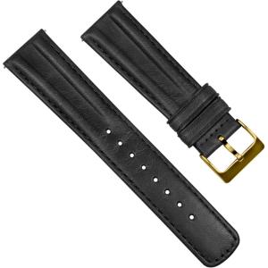 imageBarton Racing amp Rally Horween Leather Straps with Integrated Quick Release Spring Bars  Watch BandsBlack Classic Style  Gold Buckle