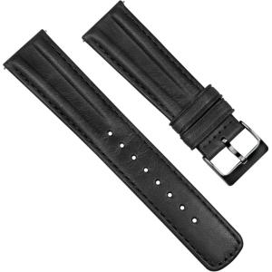 imageBarton Racing amp Rally Horween Leather Straps with Integrated Quick Release Spring Bars  Watch BandsBlack Classic Style  Gunmetal Buckle