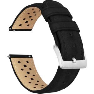 imageBarton Racing amp Rally Horween Leather Straps with Integrated Quick Release Spring Bars  Watch BandsBlack Racing Style