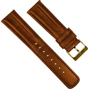 imageBarton Racing amp Rally Horween Leather Straps with Integrated Quick Release Spring Bars  Watch BandsCaramel Brown Classic Style  Gold Buckle