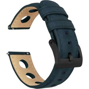 imageBarton Racing amp Rally Horween Leather Straps with Integrated Quick Release Spring Bars  Watch BandsNavy Blue Rally Style  Black Buckle