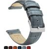 imageBARTON TropicalStyle 20 Watch Bands  Quick Release Watch StrapsSmoke Grey  Stainless Steel Buckle