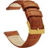 imageBARTON TropicalStyle 20 Watch Bands  Quick Release Watch StrapsToffee Brown  Gold Buckle