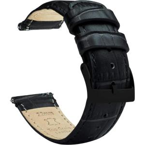 imageBARTON TropicalStyle 20 Watch Bands  Quick Release Watch StrapsBlack  Black PVD Buckle