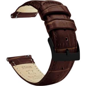 imageBARTON TropicalStyle 20 Watch Bands  Quick Release Watch StrapsCoffee Brown  Black PVD Buckle