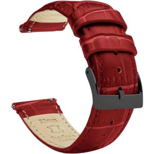 imageBARTON TropicalStyle 20 Watch Bands  Quick Release Watch StrapsCrimson Red  Gunmetal Grey Buckle
