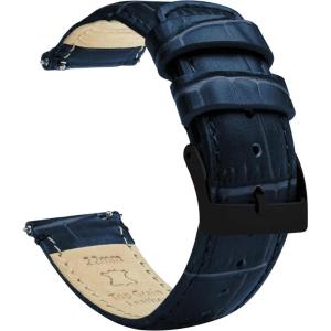 imageBARTON TropicalStyle 20 Watch Bands  Quick Release Watch StrapsNavy Blue  Black PVD Buckle