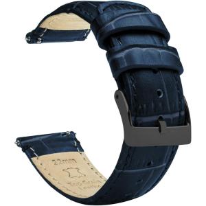 imageBARTON TropicalStyle 20 Watch Bands  Quick Release Watch StrapsNavy Blue  Gunmetal Grey Buckle