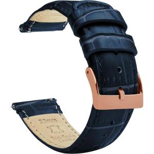 imageBARTON TropicalStyle 20 Watch Bands  Quick Release Watch StrapsNavy Blue  Rose Gold Buckle