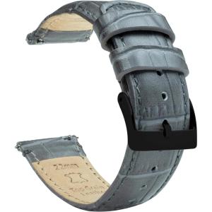 imageBARTON TropicalStyle 20 Watch Bands  Quick Release Watch StrapsSmoke Grey  Black PVD Buckle