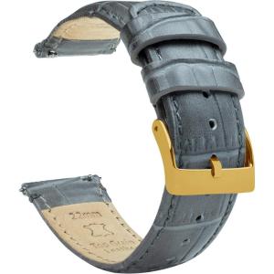 imageBARTON TropicalStyle 20 Watch Bands  Quick Release Watch StrapsSmoke Grey  Gold Buckle