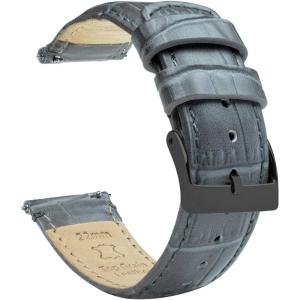 imageBARTON TropicalStyle 20 Watch Bands  Quick Release Watch StrapsSmoke Grey  Gunmetal Grey Buckle
