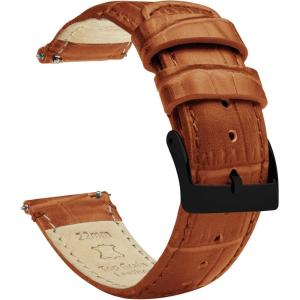 imageBARTON TropicalStyle 20 Watch Bands  Quick Release Watch StrapsToffee Brown  Black PVD Buckle