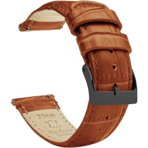 imageBARTON TropicalStyle 20 Watch Bands  Quick Release Watch StrapsToffee Brown  Gunmetal Grey Buckle
