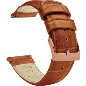 imageBARTON TropicalStyle 20 Watch Bands  Quick Release Watch StrapsToffee Brown  Rose Gold Buckle
