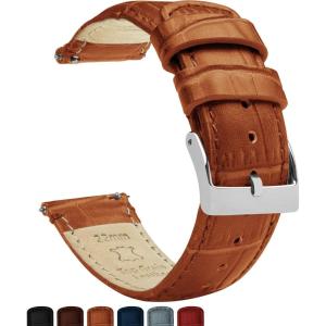 imageBARTON TropicalStyle 20 Watch Bands  Quick Release Watch StrapsToffee Brown  Stainless Steel Buckle