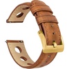 image:image21mm Caramel  BARTON Rally Horween Leather Gold Buckle Watch Bands  Quick Release  Choose Strap Color amp Width