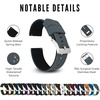 image:imageBARTON Elite Silicone Watch Bands  Quick Release  Choose Strap Color amp Buckle Color Stainless Steel Black PVD or Gunmetal Grey  18mm 20mm 22mm amp 24mm Watch StrapsSmoke Grey Top  Black Bottom  Gunmetal Grey