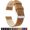 image:imageBARTON WATCH BANDS Quick Release Top Grain Leather Watch Band Strap Gingerbread LeatherGingerbread Stitching 22mm