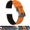 image:imageBARTON Elite Silicone Watch Bands  Quick Release  Choose Strap Color amp Buckle Color Stainless Steel Black PVD or Gunmetal Grey  18mm 20mm 22mm amp 24mm Watch StrapsPumpkin Orange Top  Black Bottom  Gunmetal Grey
