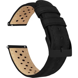 image:image21mm Black  Barton Racing Horween Leather Black Buckle Watch Bands  Quick Release  Choose Strap Color amp Width