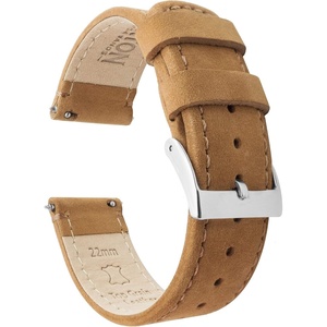 image:imageBARTON WATCH BANDS Quick Release Top Grain Leather Watch Band Strap Gingerbread LeatherGingerbread Stitching 22mm
