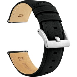 image:imageBARTON WaterResistant Leather Watch Bands  Quick ReleaseBlack