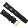 image:imageBarton Racing amp Rally Horween Leather Straps with Integrated Quick Release Spring Bars  Watch BandsBlack Racing Style  Gold Buckle