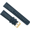 image:imageBarton Racing amp Rally Horween Leather Straps with Integrated Quick Release Spring Bars  Watch BandsNavy Blue Racing Style  Gold Buckle