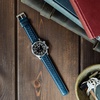 image:imageBarton Racing amp Rally Horween Leather Straps with Integrated Quick Release Spring Bars  Watch BandsNavy Blue Racing Style  Gold Buckle