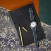 image:imageBARTON Suede Leather Watch Bands  Quick Release Watch StrapsSlate Grey Gold Buckle