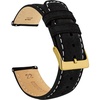 image:imageBARTON Suede Leather Watch Bands  Quick Release Watch StrapsBlack Gold Buckle