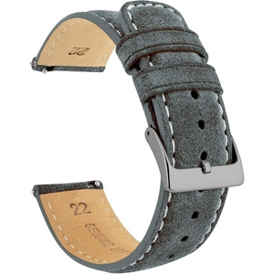 image:imageBARTON Suede Leather Watch Bands  Quick Release Watch StrapsSlate Grey