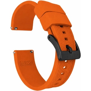 image:imageBARTON Elite FKM Rubber Watch Bands  Quick Release  Choose Strap Color amp Buckle Color  20mm or 22mm Watch StrapsPumpkin Orange  Black PVD Buckle