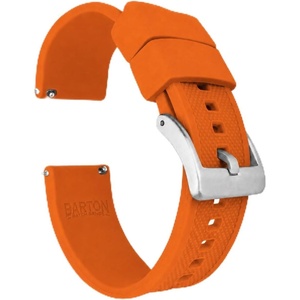 image:imageBARTON Elite FKM Rubber Watch Bands  Quick Release  Choose Strap Color amp Buckle Color  20mm or 22mm Watch StrapsPumpkin Orange