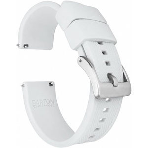image:imageBARTON Elite FKM Rubber Watch Bands  Quick Release  Choose Strap Color amp Buckle Color  20mm or 22mm Watch StrapsWhite