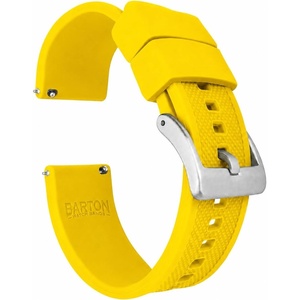 image:imageBARTON Elite FKM Rubber Watch Bands  Quick Release  Choose Strap Color amp Buckle Color  20mm or 22mm Watch StrapsYellow